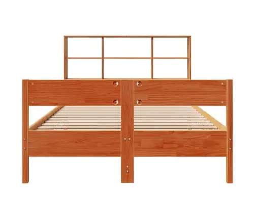 Gulta Ar Grāmatu Plauktu, Bez Matrača, 120X190 Cm, Priedes Koks Vidaxl