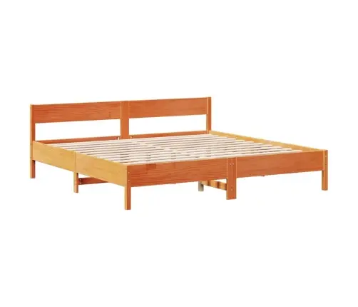 Gulta Ar Grāmatu Plauktu, Bez Matrača, 200X200 Cm, Priedes Koks Vidaxl