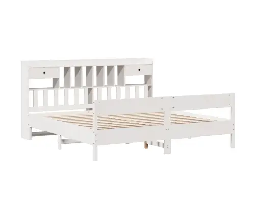 Gulta Ar Grāmatu Plauktu, Bez Matrača, 180X200 Cm, Priedes Koks Vidaxl