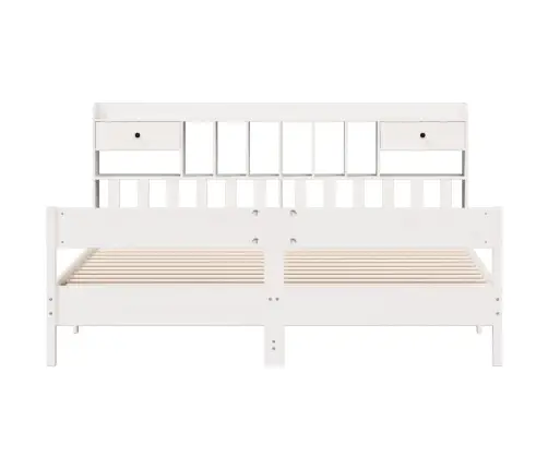 Gulta Ar Grāmatu Plauktu, Bez Matrača, 180X200 Cm, Priedes Koks Vidaxl