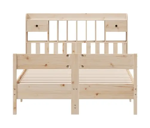 Gulta Ar Grāmatu Plauktu, Bez Matrača, 160X200 Cm, Priedes Koks Vidaxl