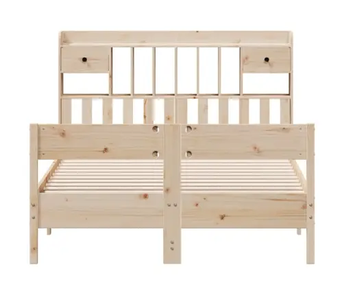 Lova Su Knygų Spinta Be Čiužinio, 150X200cm Pušies Masyvas