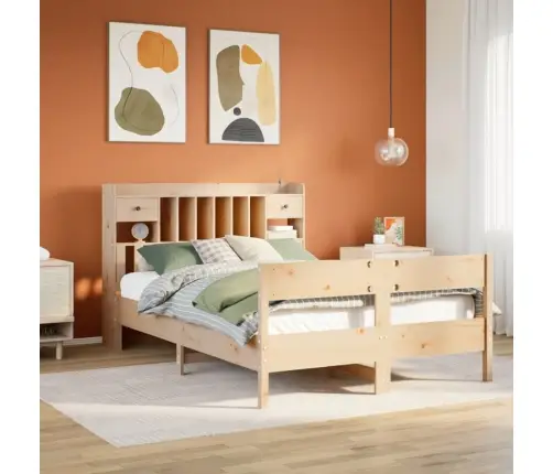 Riiuliga Voodiraam Ilma Madratsita, 140X190 cm Männipuit