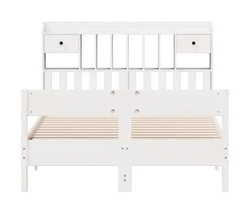 Gulta Ar Grāmatu Plauktu, Bez Matrača, 135X190 Cm, Priedes Koks Vidaxl