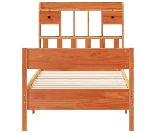 Lova Be Čiužinio/Su Knygų Lentyna, Ruda, 75X190cm Pušis