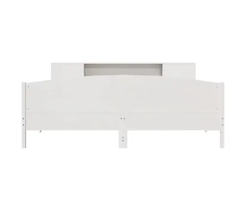 Lova Su Knygų Spinta Be Čiužinio, Balta, 200X200cm Pušis