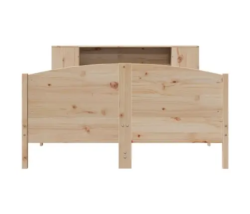 Gulta Ar Grāmatu Plauktu, Bez Matrača, 160X200 Cm, Priedes Koks Vidaxl