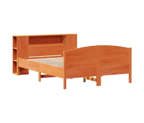 Gulta Ar Grāmatu Plauktu, Bez Matrača, 150X200 Cm, Priedes Koks Vidaxl