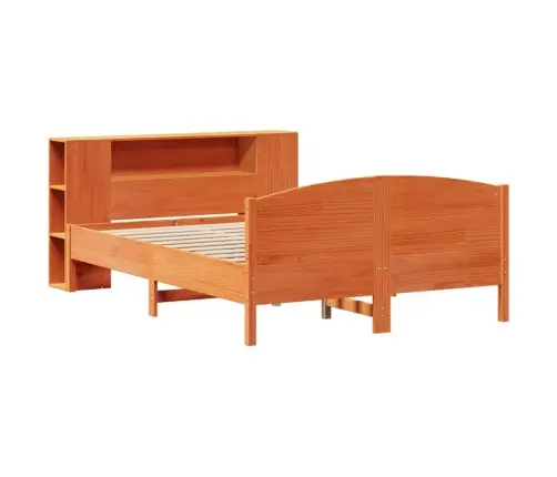 Riiuliga Voodi Ilma Madratsita, Vahapruun, 140X200cm Männipuit