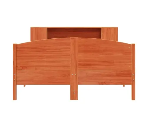 Gulta Ar Grāmatu Plauktu, Bez Matrača, 140X190 Cm, Priedes Koks Vidaxl