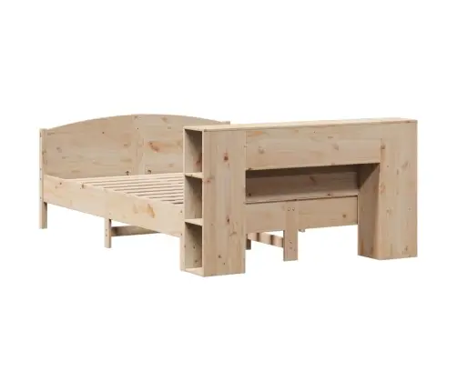 Lova Su Knygų Spinta Be Čiužinio, 135X190cm Pušies Masyvas