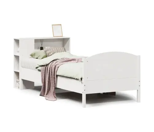 Gulta Ar Grāmatu Plauktu, Bez Matrača, 100X200 Cm, Priedes Koks Vidaxl