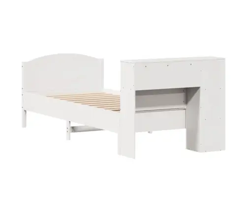 Gulta Ar Grāmatu Plauktu, Bez Matrača, 100X200 Cm, Priedes Koks Vidaxl