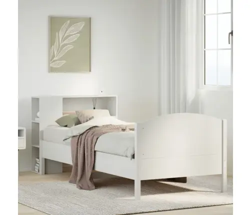 Gulta Ar Grāmatu Plauktu, Bez Matrača, 75X190 Cm, Priedes Koks Vidaxl