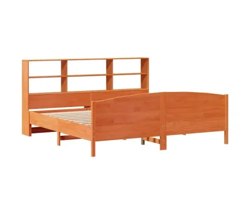 Riiuliga Voodi Ilma Madratsita, Vahapruun, 200X200cm Männipuit Riiuliga Voodi Ilma Madratsita, Vahapruun, 200X200cm Männipuit