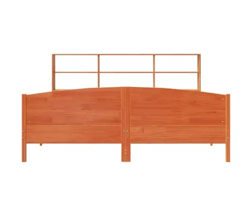 Riiuliga Voodi Ilma Madratsita, Vahapruun, 200X200cm Männipuit Riiuliga Voodi Ilma Madratsita, Vahapruun, 200X200cm Männipuit