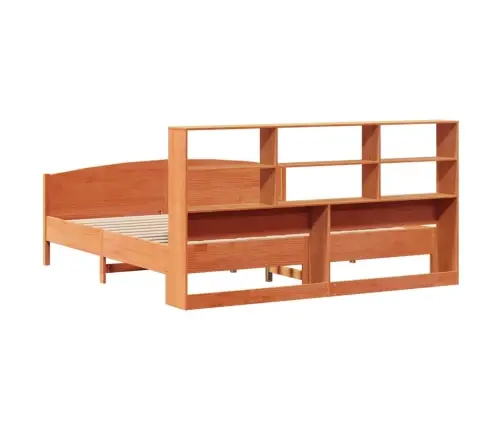 Riiuliga Voodi Ilma Madratsita, Vahapruun, 200X200cm Männipuit Riiuliga Voodi Ilma Madratsita, Vahapruun, 200X200cm Männipuit