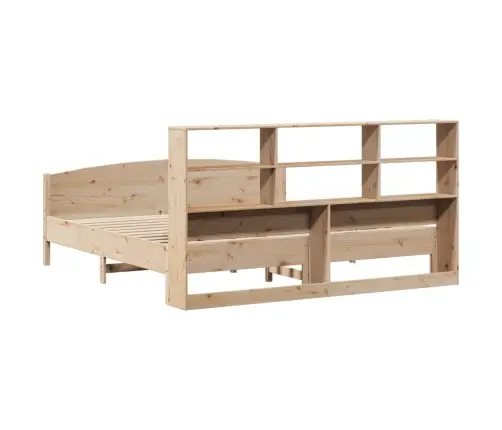 Gulta Ar Grāmatu Plauktu, Bez Matrača, 180X200 Cm, Priedes Koks Vidaxl