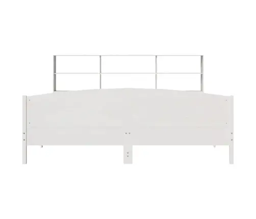 Gulta Ar Grāmatu Plauktu, Bez Matrača, 180X200 Cm, Priedes Koks Vidaxl