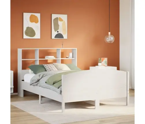 Gulta Ar Grāmatu Plauktu, Bez Matrača, 140X200 Cm, Priedes Koks Vidaxl