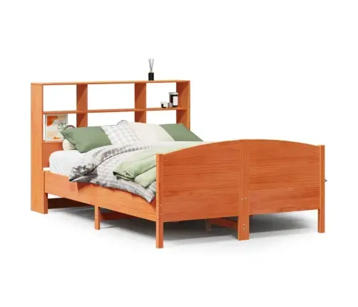 Lova Su Knygų Spinta Be Čiužinio, Ruda, 135X190cm Pušis