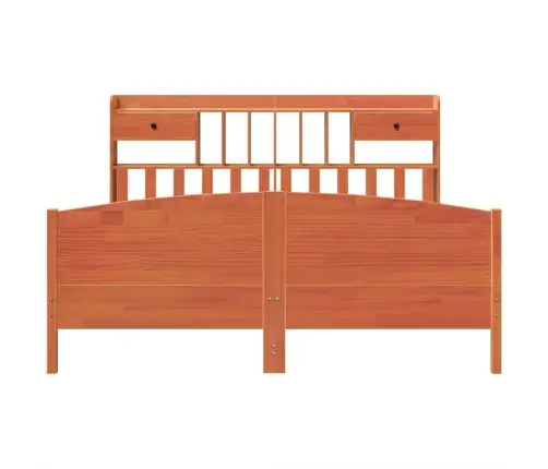 Gulta Ar Grāmatu Plauktu, Bez Matrača, 200X200 Cm, Priedes Koks Vidaxl