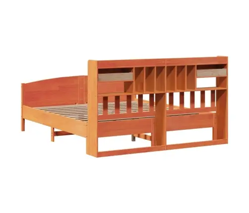 Gulta Ar Grāmatu Plauktu, Bez Matrača, 200X200 Cm, Priedes Koks Vidaxl