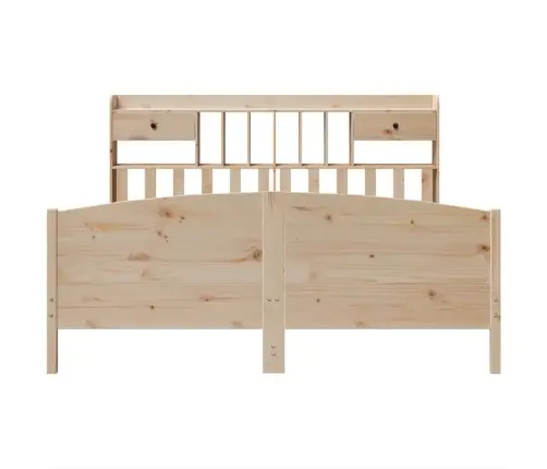 Gulta Ar Grāmatu Plauktu, Bez Matrača, 180X200 Cm, Priedes Koks Vidaxl