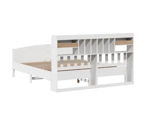 Gulta Ar Grāmatu Plauktu, Bez Matrača, 180X200 Cm, Priedes Koks Vidaxl