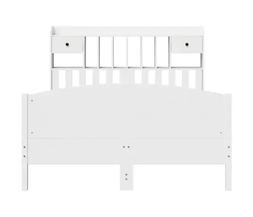 Riiuliga Voodiraam Ilma Madratsita, Valge, 160X200cm Männipuit