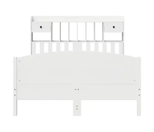 Lova Su Knygų Spinta Be Čiužinio, Balta, 140X200cm Pušis