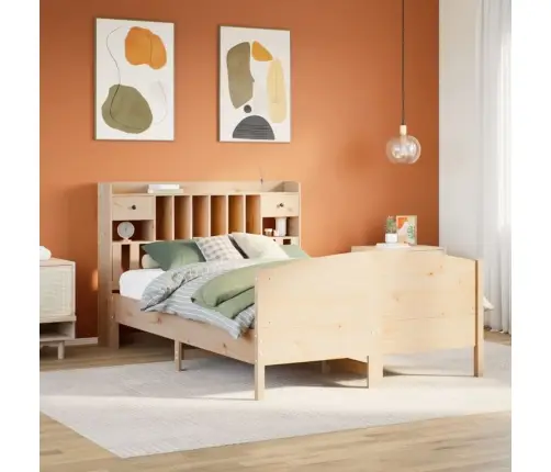 Riiuliga Voodiraam Ilma Madratsita, 140X190 cm Männipuit