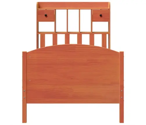 Lova Be Čiužinio/Su Knygų Lentyna, Vaško Ruda, 100X200cm Pušis