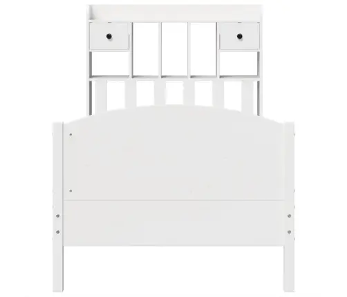 Lova Su Knygų Spinta Be Čiužinio, Balta, 75X190cm Pušis