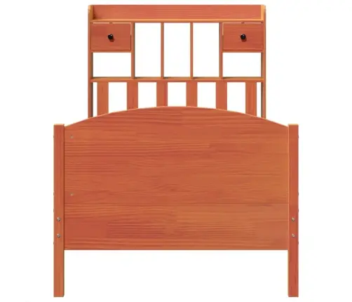 Riiuliga Voodi Ilma Madratsita, Vahapruun, 75X190 cm Männipuit