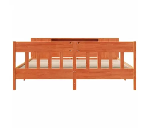 Gulta Ar Grāmatu Plauktu, Bez Matrača, 200X200 Cm, Priedes Koks Vidaxl