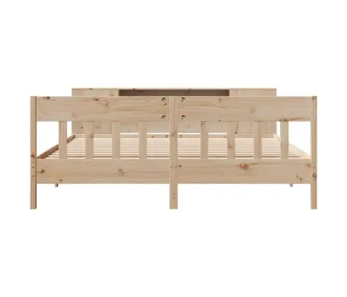 Gulta Ar Grāmatu Plauktu, Bez Matrača, 180X200 Cm, Priedes Koks Vidaxl