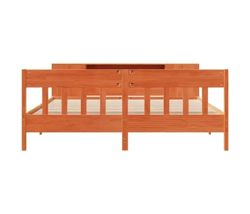 Gulta Ar Grāmatu Plauktu, Bez Matrača, 180X200 Cm, Priedes Koks Vidaxl