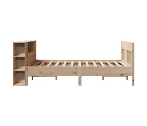 Gulta Ar Grāmatu Plauktu, Bez Matrača, 160X200 Cm, Priedes Koks Vidaxl