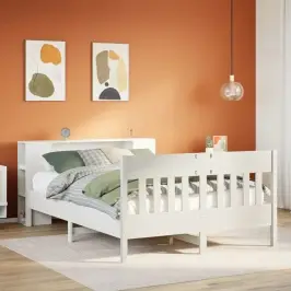 Gulta Ar Grāmatu Plauktu, Bez Matrača, 150X200 Cm, Priedes Koks Vidaxl Gulta Ar Grāmatu Plauktu, Bez Matrača, 150X200 Cm, Priedes Koks Vidaxl