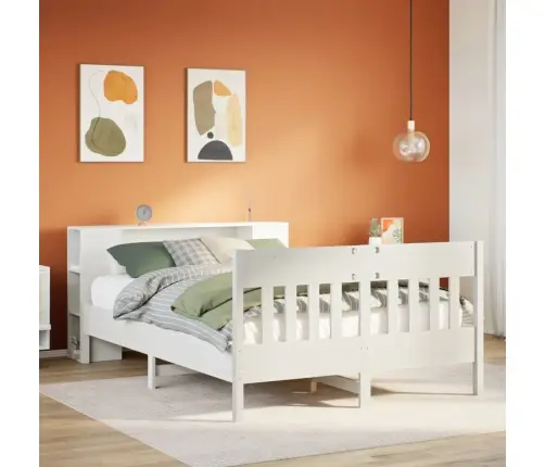 Gulta Ar Grāmatu Plauktu, Bez Matrača, 150X200 Cm, Priedes Koks Vidaxl