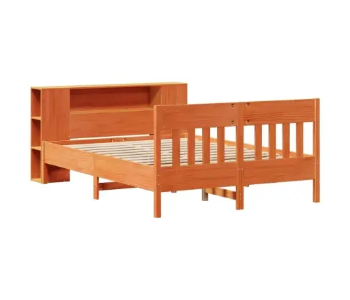 Gulta Ar Grāmatu Plauktu, Bez Matrača, 150X200 Cm, Priedes Koks Vidaxl