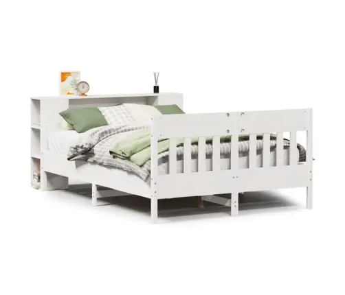 Gulta Ar Grāmatu Plauktu, Bez Matrača, 140X200 Cm, Priedes Koks Vidaxl