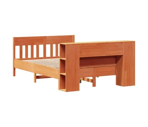 Gulta Ar Grāmatu Plauktu, Bez Matrača, 140X200 Cm, Priedes Koks Vidaxl