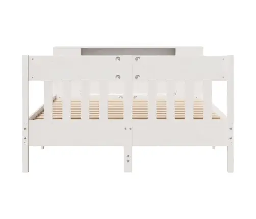 Gulta Ar Grāmatu Plauktu, Bez Matrača, 135X190 Cm, Priedes Koks Vidaxl