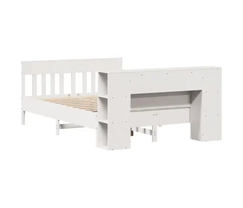 Gulta Ar Grāmatu Plauktu, Bez Matrača, 135X190 Cm, Priedes Koks Vidaxl