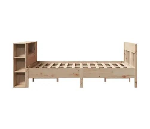 Gulta Ar Grāmatu Plauktu, Bez Matrača, 120X190 Cm, Priedes Koks Vidaxl