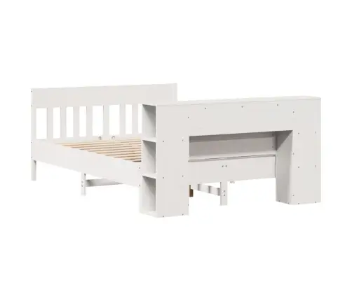 Gulta Ar Grāmatu Plauktu, Bez Matrača, 120X190 Cm, Priedes Koks Vidaxl