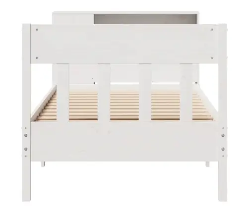 Lova Su Knygų Spinta Be Čiužinio, Balta, 100X200cm Pušis