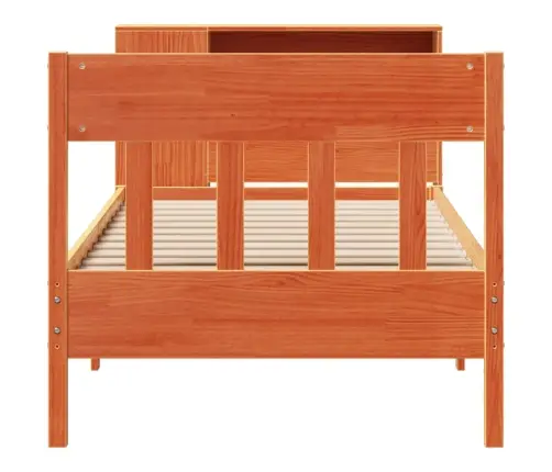 Gulta Ar Grāmatu Plauktu, Bez Matrača, 100X200 Cm, Priedes Koks Vidaxl